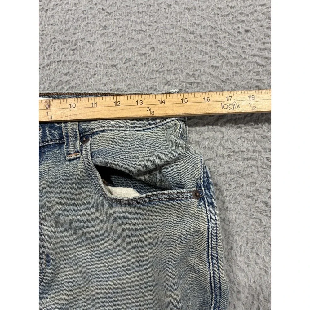 Hollister Jeans Mens 30x32 Blue Denim Baggy Skater Flame Dice Logo Streetwear